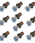 10 Pack 20mm 5 Pin 360 Degree Rotary Encoder Code Switch Digital Potentiometer With Push Button And Orange Knob Cap