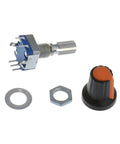 10 Pack 20mm 5 Pin 360 Degree Rotary Encoder Code Switch Digital Potentiometer with push button and orange knob cap kit