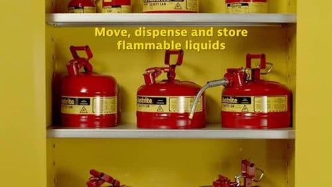5 Gallon Diesel Safety Can With Flame Arrester Self Closing Lid Flexible Five Eighth Inch Metal Spout Type II Flammable Storage