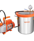All In One 5 Gallon Vacuum Chamber Kit For Wood Stabilization And Resin Degassing With A 3.5 CFM Single Stage Vacuum Pump 40 Micron Vacuum