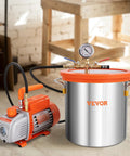 All In One 5 Gallon Vacuum Chamber Kit For Wood Stabilization And Resin Degassing With A 3.5 CFM Single Stage Vacuum Pump in workshop