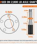 Diagram of a 5 Hole 4.5 Inch Bolt Circle Idler Hub Kit For 2000lb Trailer Axles Replacement For L44649 Bearings