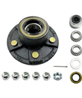 5 Hole 4.5 Inch Brake Idler Hub Kit For 3500lb Trailer Axles With Inner And Outer Cone Bearings Grease Seal Dust Plugs And Hub Nuts Replacement For L68149 L44649 Fits One And One Sixteenth Inch To One And Three Eighths Inch Axles