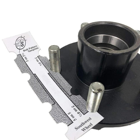 5 Hole Idler Hub 4.5 Inch Bolt Circle For 2000 Lb Axles Beefed Up BT8 Spindle 1 Inch Bore Uses L44643 Bearings TruRyde Inner And Outer Bearings Seal Grease Cap And Lug Nuts Pre Raced Southwest Wheel close-up