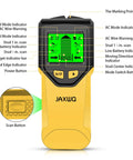 Discover safe, precise mounting with this 5 in 1 Stud Finder Wall Scanner featuring HD LCD display, front view with indicators visible.