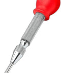 5-Inch Automatic Center Punch For Metal And Other Materials, Spring Loaded Center Punch Tool With Adjustable Stroke And Cap, angled view