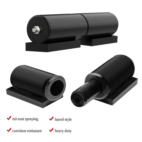 Close-up of 5 Inch Heavy Duty Gate Hinges-2 Pack Black Iron Door Hinges Barrel Style for Swing Gates-Trailer Ramp Gate 480 Lbs Weld On