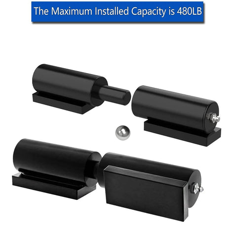 5 Inch Heavy Duty Gate Hinges-2 Pack Black Iron Door Hinges Barrel Style for Swing Gates, Trailer Ramp Gate 480 Lbs Capacity