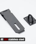 5 Inch Door Hasp Latch Lock In Matte Black 304 Stainless Steel Rustproof 1.9 Mm Thick Safety Packlock Clasp includes screws