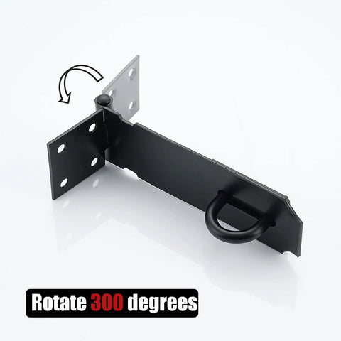 5 Inch Door Hasp Latch Lock In Matte Black 304 Stainless Steel Rustproof 1.9 Mm Thick Safety Packlock Clasp