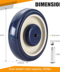 12 Pack Shopping Cart Replacement Wheels Kit with 5 Inch TPU Casters, Double Ball Bearing Silent Supermarket Cart Wheels, 5/16 Inch Bore