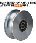 5-Inch Sliding Gate Rollers Fits 1-5/8 Inch Pipe for Chain Link Fence Gates Replacement Rollers in Cast Steel, front view
