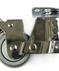 5" inch Caster Wheel 220 Lbs - Brake PU - Top Plate Mount with swivel and locking mechanism.