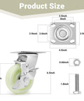 Product size diagram for Heavy Duty Caster Wheels 5 Inch - 3500 LBS, set of 4, PP Plate with Double Ball Bearings.