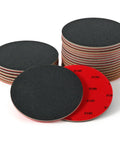 Stack of Five Inch Foam Sanding Pad Set 18 Pcs 180 3000 Grit for Wet Dry Orbital Sander showing front and back sides