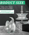 Sliding Gate Rollers 5 Inch Galvanized Steel Pipe Track Rollers For 1 5 Eighths Inch Gate Frames Pack Of 2 Durable Pressed Steel Construction
