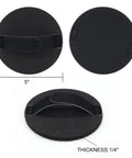 5 Inch Hand Sanding Pad with Hook and Loop Backing, front and side view, showing EVA holder and flexible strap for woodworking and auto body.