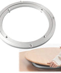 5 Inch Heavy Duty Aluminum Lazy Susan Ball Bearing Turntable with a hand rotating smooth base for tables and stands, non-slip feet.