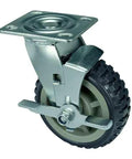 5" inch heavy duty caster wheel 507 lbs - center brake pp core - pu - top plate mount built for smooth motion, steady alignment, and clean installs