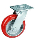 5" Inch Heavy Duty Caster Wheel 661 pounds Swivel+Brake+Fixed Iron core and Polyurethane Top Plate - VXB Ball Bearings