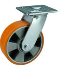 5" inch Heavy Duty Caster Wheel - Aluminum - PU - Top Plate Mount for smooth motion and stable alignment, 1-pack