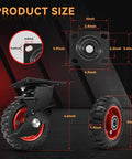 5 Inch Heavy Duty Caster Wheels Set of 4, 1080 LBS Outdoor Industrial Wheels Swivel Large Rubber Casters size diagram