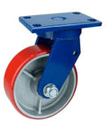 5" inch Heavy Duty Caster Wheel 882 Lbs - Cast Iron Core - Polyurethane Tread - Top Plate Mount