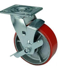 ✝️ 5" inch heavy duty caster wheel 661 lbs - center brake steel core - pu - top plate mount built for smooth motion, steady alignment, and clean installs