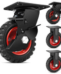 5 Inch Heavy Duty Caster Wheels Set of 4, 1080 LBS Outdoor Industrial Wheels Swivel Large Rubber Casters with Brake