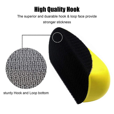 5 Inch Hook And Loop Mouse Sanding Block showing close-up of hook and loop surface for woodworking and furniture 2 pack