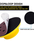 5 Inch Hook and Loop Sanding Blocks Round pad showing hook and loop PU backing with sandpaper attachment detail