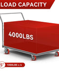 Platform truck with 5"x2" Industrial Casters- Heavy Duty casters, Polyurethane Casters Wheel, 4000 Lb capacity displayed