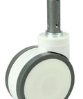 ✝️ 5 1/4" inch Medical Caster Wheel Central Locking - Stem PU/Nylon, side view of wheel for automation systems, 1-pack