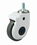 5" inch Medical Caster Wheel M16 Threaded Stem - TPR - 125mm diameter with swivel stem mount for medical equipment.