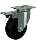 5" inch Caster Wheel 220 Lbs - Brake Phenolic - 0-250ºC - Top Plate Mount