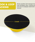 5 inch round foam hand sanding block with hook and loop backing, part of 2 Pack 5 Inch Round And Mouse Shaped Foam Hand Sanding Blocks With Hook And Loop.
