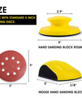 5 Inch Hook and Loop Sanding Blocks Round and Mouse Pads for Wood with measurements