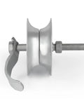 Sliding Gate Rollers 5 Inch Galvanized Steel Pipe Track Rollers For 1 5 Eighths Inch Gate Frames Pack Of 2 Durable Pressed Steel Construction