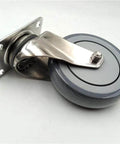 5" stainless steel caster tpr wheel - top plate mount built for smooth motion, shown from side view with sturdy design.