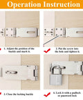 Installation instructions for 5 Inch 304 Stainless Steel Hasp Latch Set 2 Pack With Padlock And Combination Lock