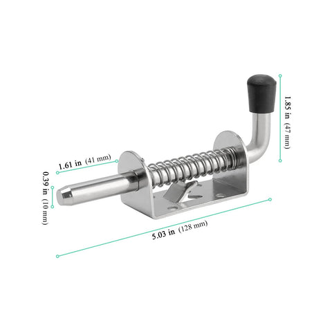 12 Pack 5 Inch Silver Spring Loaded Latch Pins For Doors And Cabinets 304 Stainless Steel Door Latch Pins With Pre Drilled Holes For Easy Installation Durable Spring Loaded Pin Latch Set