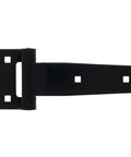 Heavy Duty 5 Inch Stainless Steel Strap Tee Hinge Black Finish, front view, 300 Series, 2 Pack, for Gates and Barn Doors