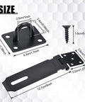 Two Pack 5 Inch Door Hasp Latch Locks 304 Stainless Steel Beefed Up Heavy Duty Gate Hinge Lock With Screws, size dimensions shown