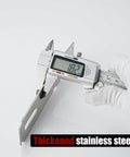 Digital caliper measuring Door Hasp Latch Lock, 5 Inch 304 Stainless Steel Safety Packlock Clasp Thickness 1.9 mm, Brushed Steel, DL130-BN