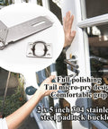 5 Inch 304 Stainless Steel Hasp Latch Set With Combination Lock And Padlock Heavy Duty Gate And Door Security Latch Kit on a door