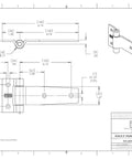 Technical drawing of Heavy Duty 5 Inch Stainless Steel Strap Tee Hinge Black Finish, 2 Pack, dimensions labeled.