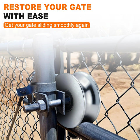 5-Inch Sliding Gate Rollers Fits 1-5/8 Inch Pipe For Chain Link Fence Gates Replacement Rollers In Cast Steel For Smooth Operation