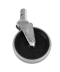 Stem Caster 5 Inch Swivel Heavy-Duty Non-Locking Wheel for Carts and Industrial Equipment, shown in side view