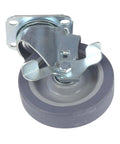 5 Inch Swivel Caster Wheels Set of 4 with Brakes, Heavy Duty Plate Polyurethane Castor Wheels, Smooth Quiet Rolling