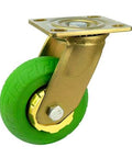 5" inch Heavy Duty Caster Wheel 507 Lbs - TPR - Top Plate Mount with green thermoplastic rubber tire.
